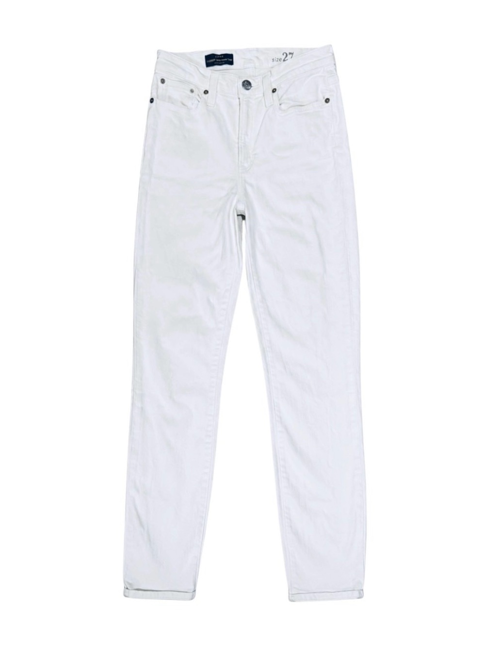 J.Crew Lookout High Rise Crop White Jeans Size 27 Stretch